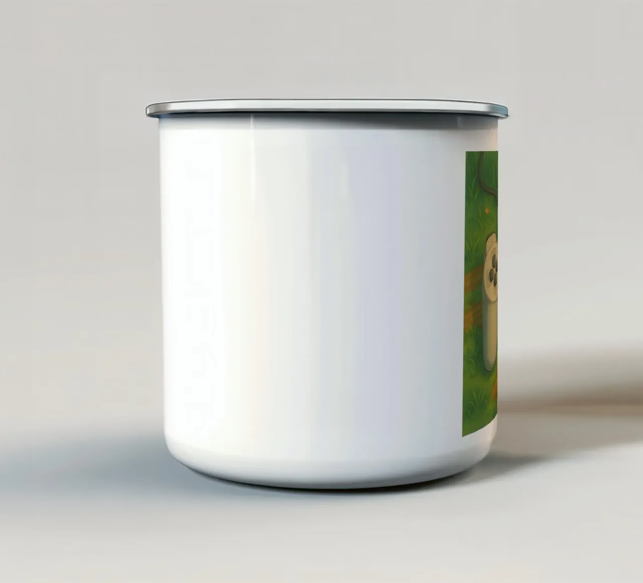 Joystick Playstation in stile cartoon tazza in smalto da Motivate-Today