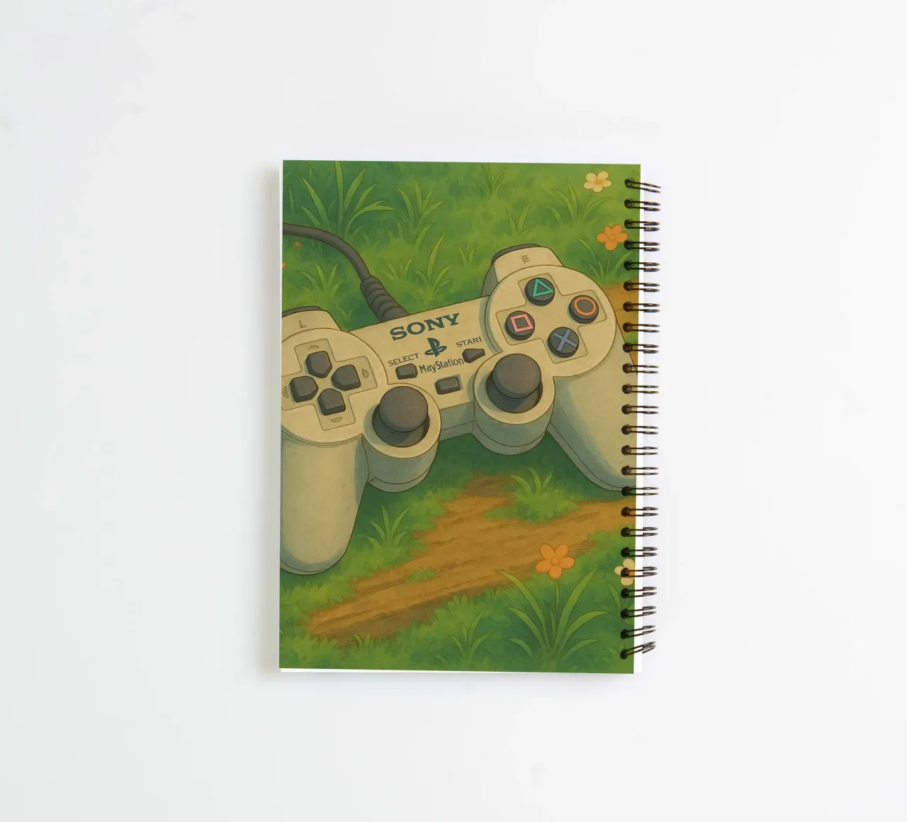 Playstation joystick in cartoon style spiral notebook by Motivate-Today