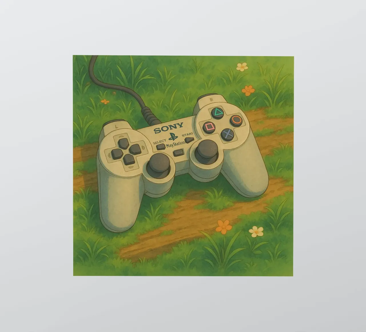 Joystick de Playstation en estilo de dibujos animados pegatina de Motivate-Today