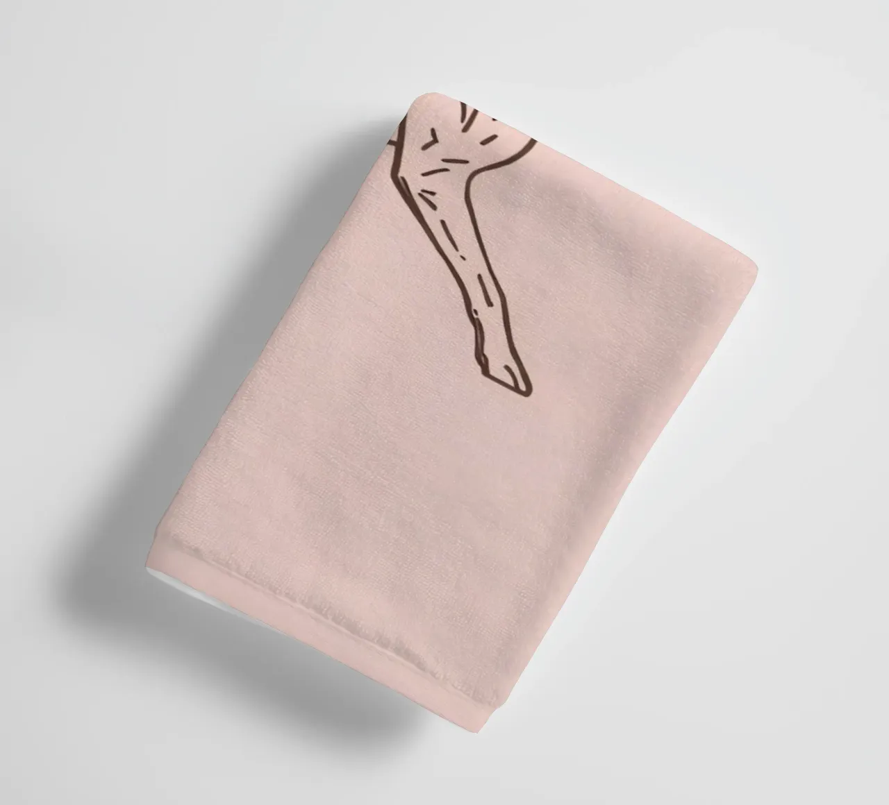 Dog walks on leash sketch on a pale pink background towel by DesignDoodle