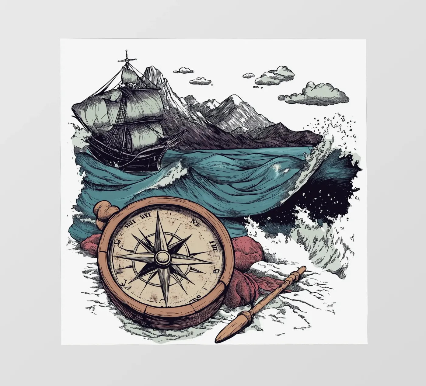 bussola e mare pellicola backlit da Motivate-Today