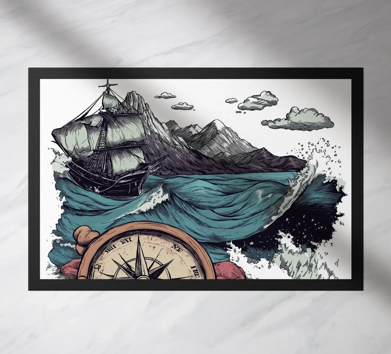 bussola e mare zerbino da Motivate-Today