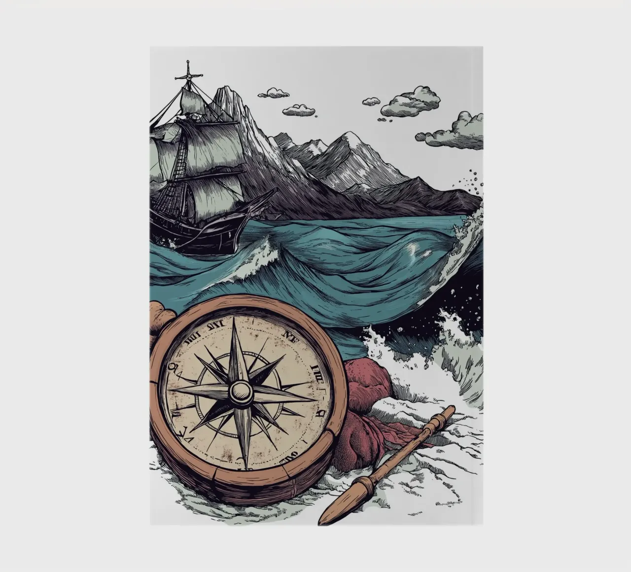 compass and sea notebook by Motivate-Today