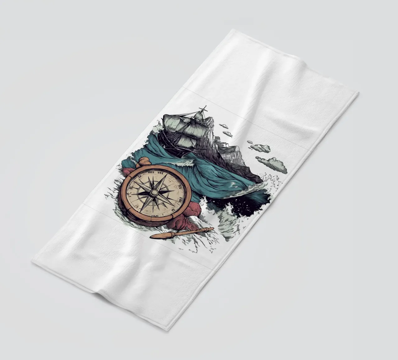 bussola e mare telo mare da Motivate-Today