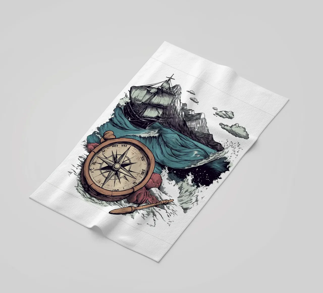 bussola e mare telo mare da Motivate-Today