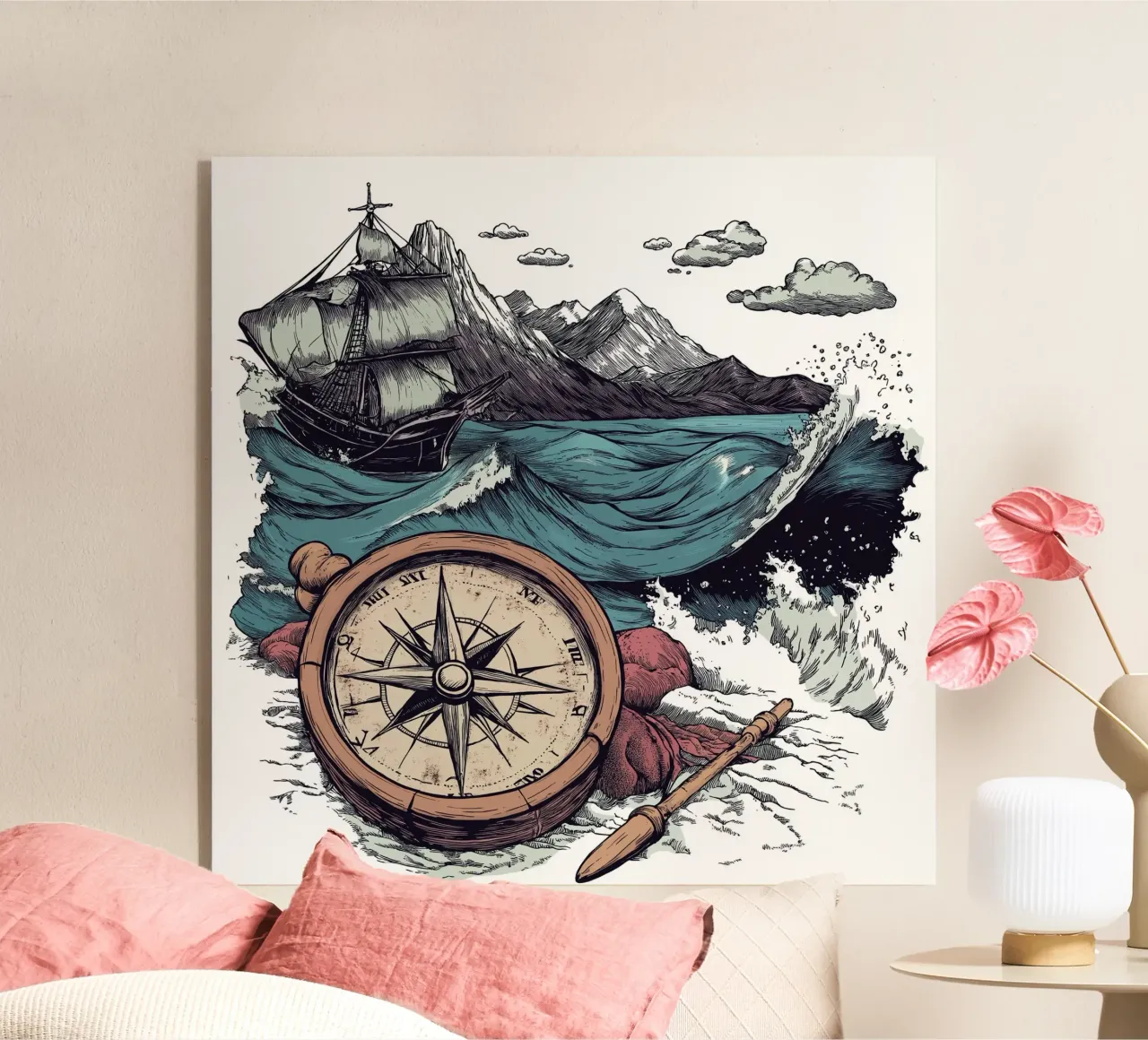 bussola e mare plexiglass da Motivate-Today