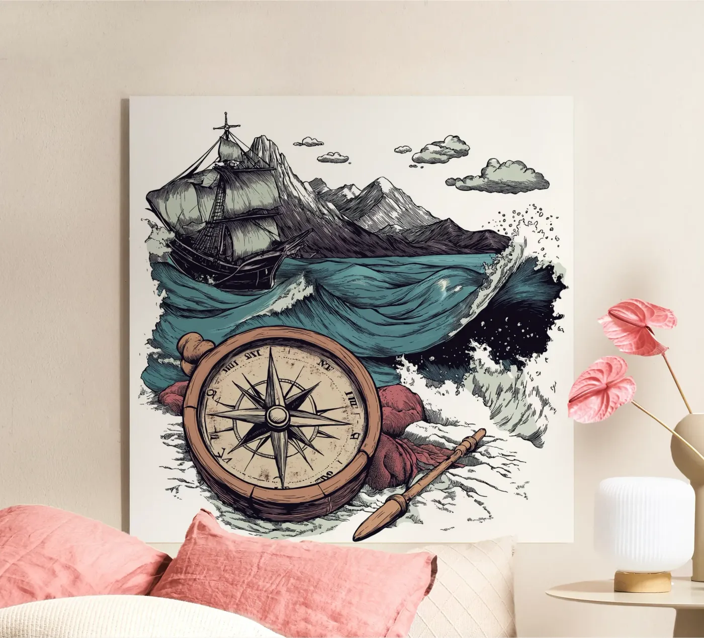 bussola e mare plexiglass da Motivate-Today