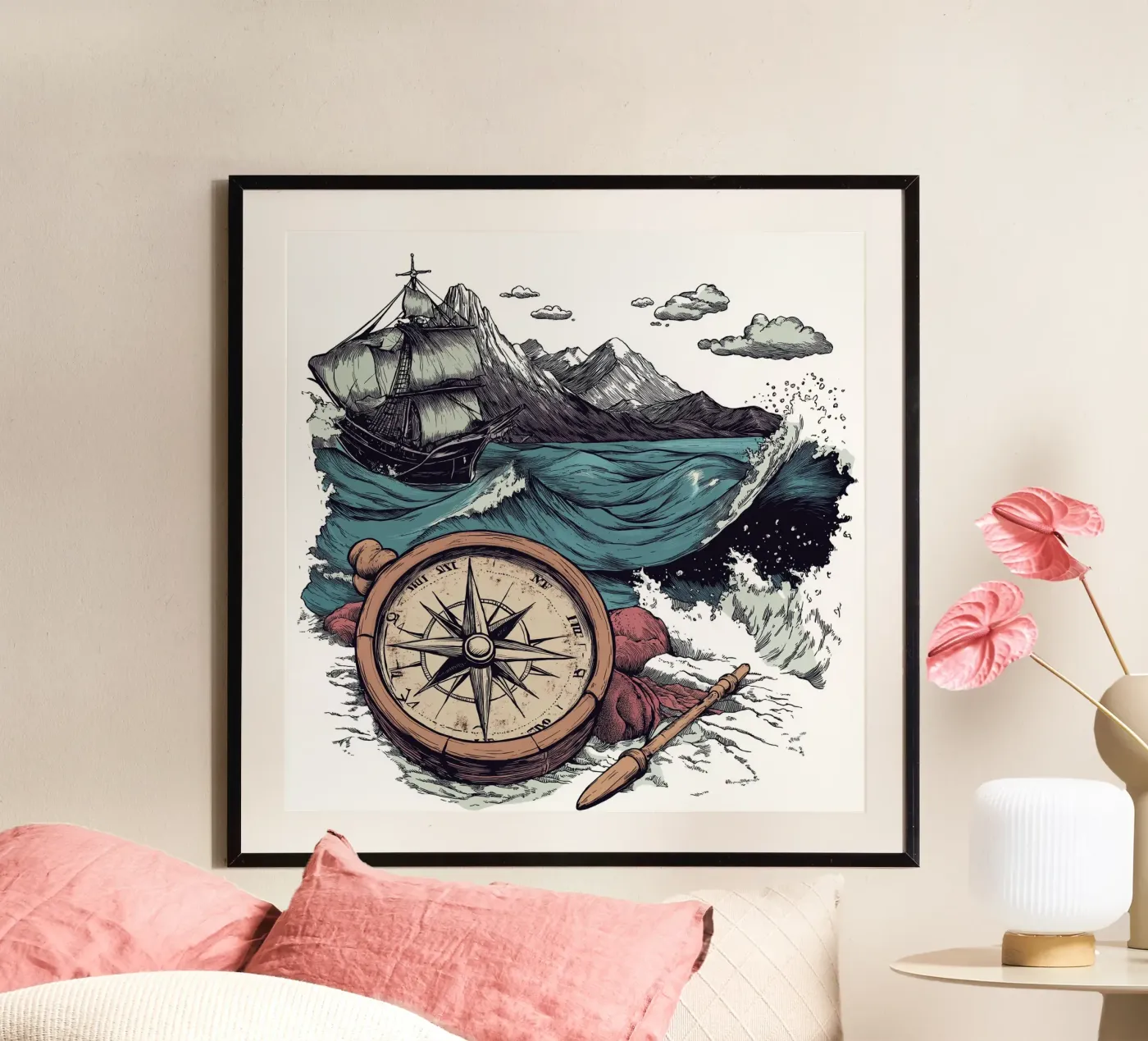 compass and sea poster da Motivate-Today