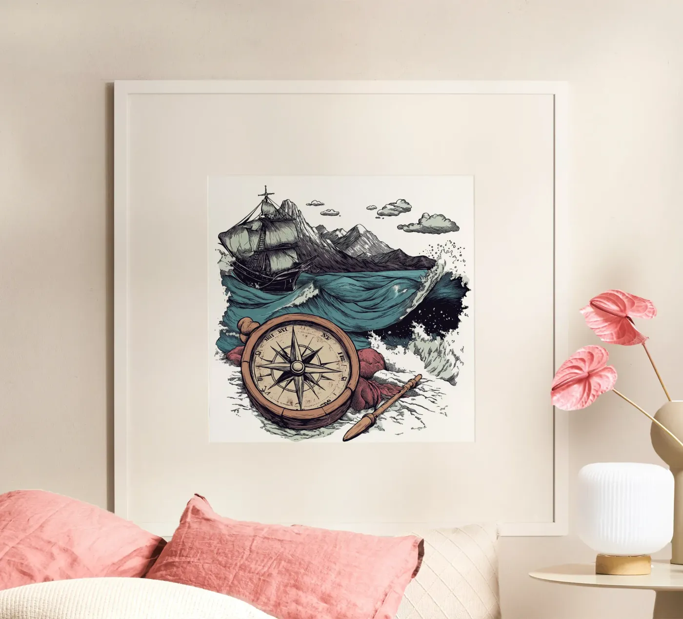 bussola e mare poster da Motivate-Today