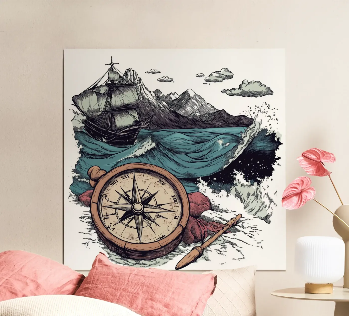 compass and sea poster da Motivate-Today