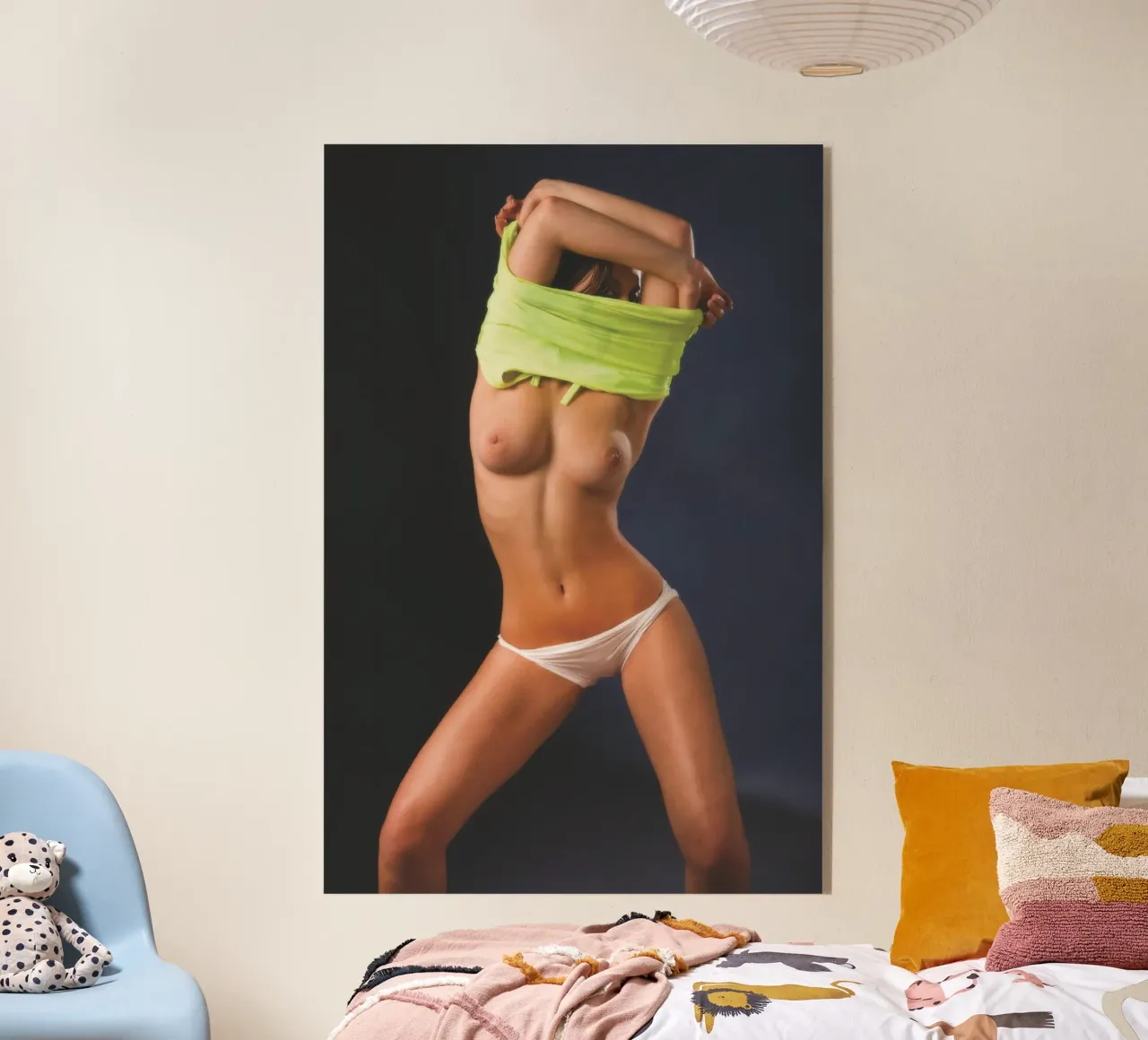 Adele X posing in lingerie plexiglass da Dave Hare Photography