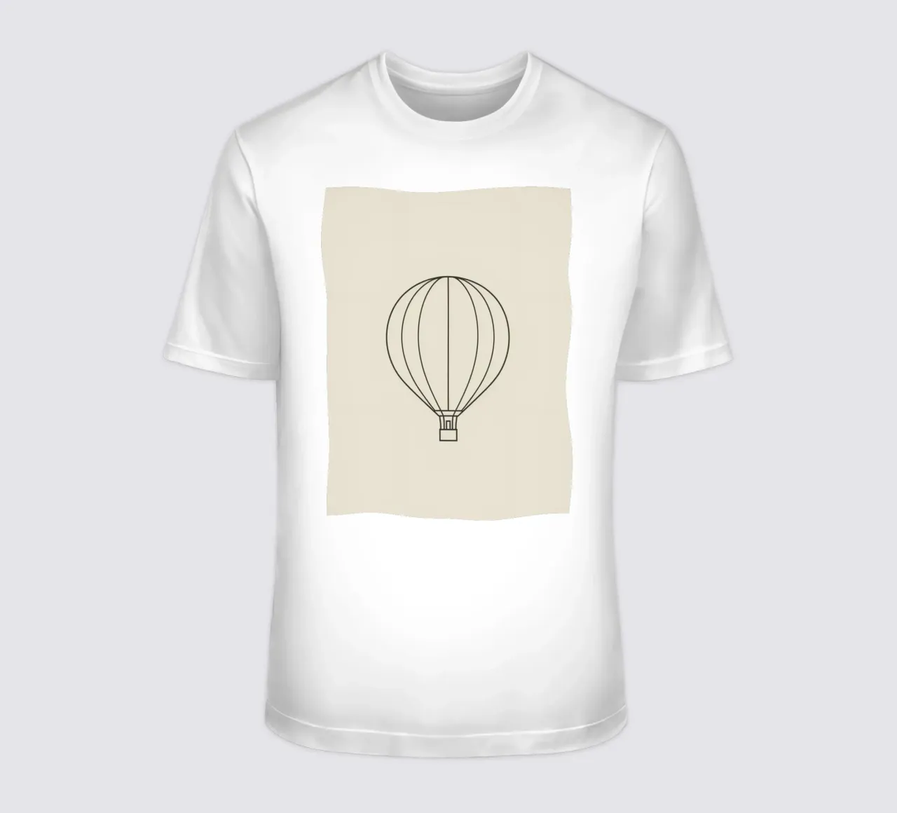 Sagoma nera di una mongolfiera con cesto per i passeggeri t-shirt da DesignDoodle