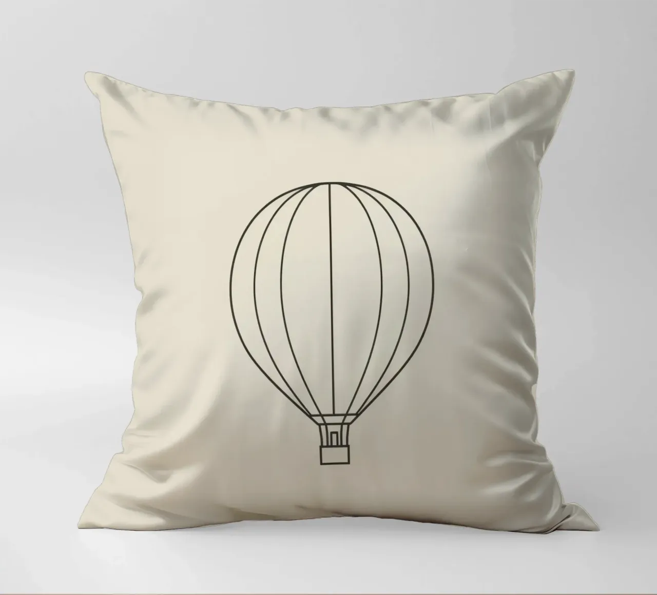 Sagoma nera di una mongolfiera con cesto per i passeggeri cuscino da DesignDoodle