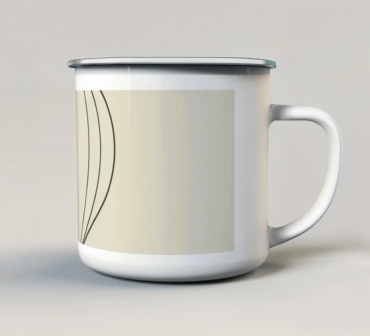 Sagoma nera di una mongolfiera con cesto per i passeggeri tazza in smalto da DesignDoodle
