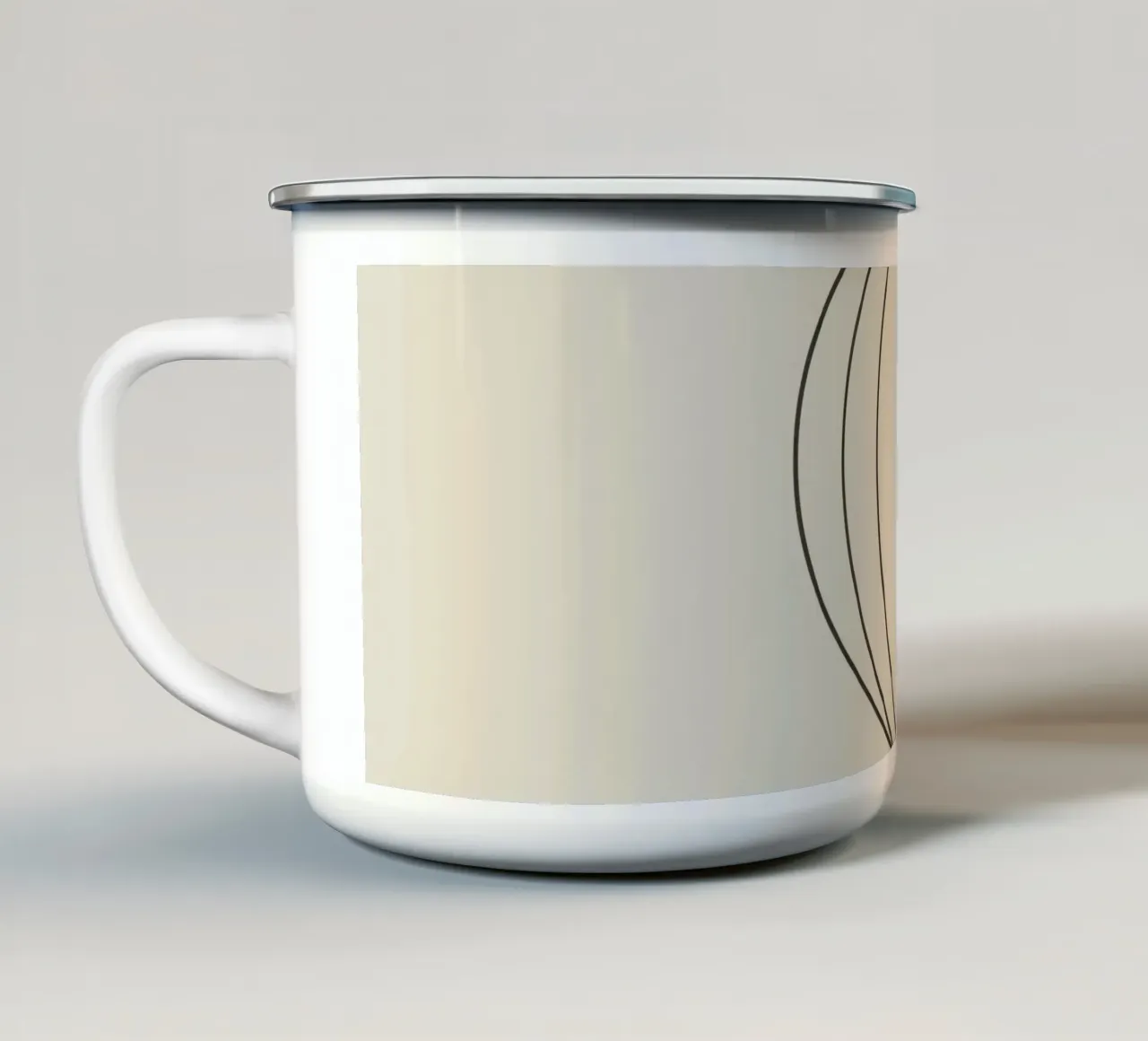 Sagoma nera di una mongolfiera con cesto per i passeggeri tazza in smalto da DesignDoodle