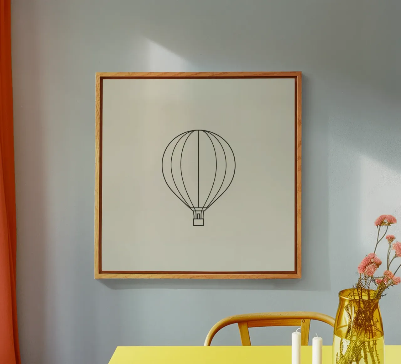 Sagoma nera di una mongolfiera con cesto per i passeggeri plexiglass da DesignDoodle