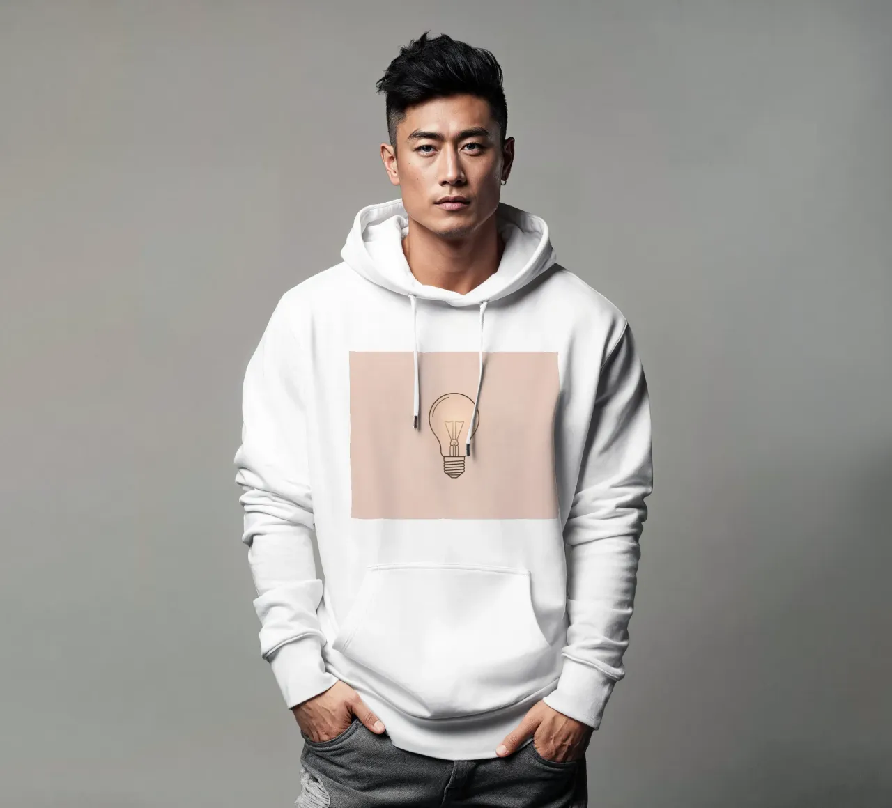 Ilustración de una bombilla incandescente retro que brilla suavemente sudadera con capucha de DesignDoodle