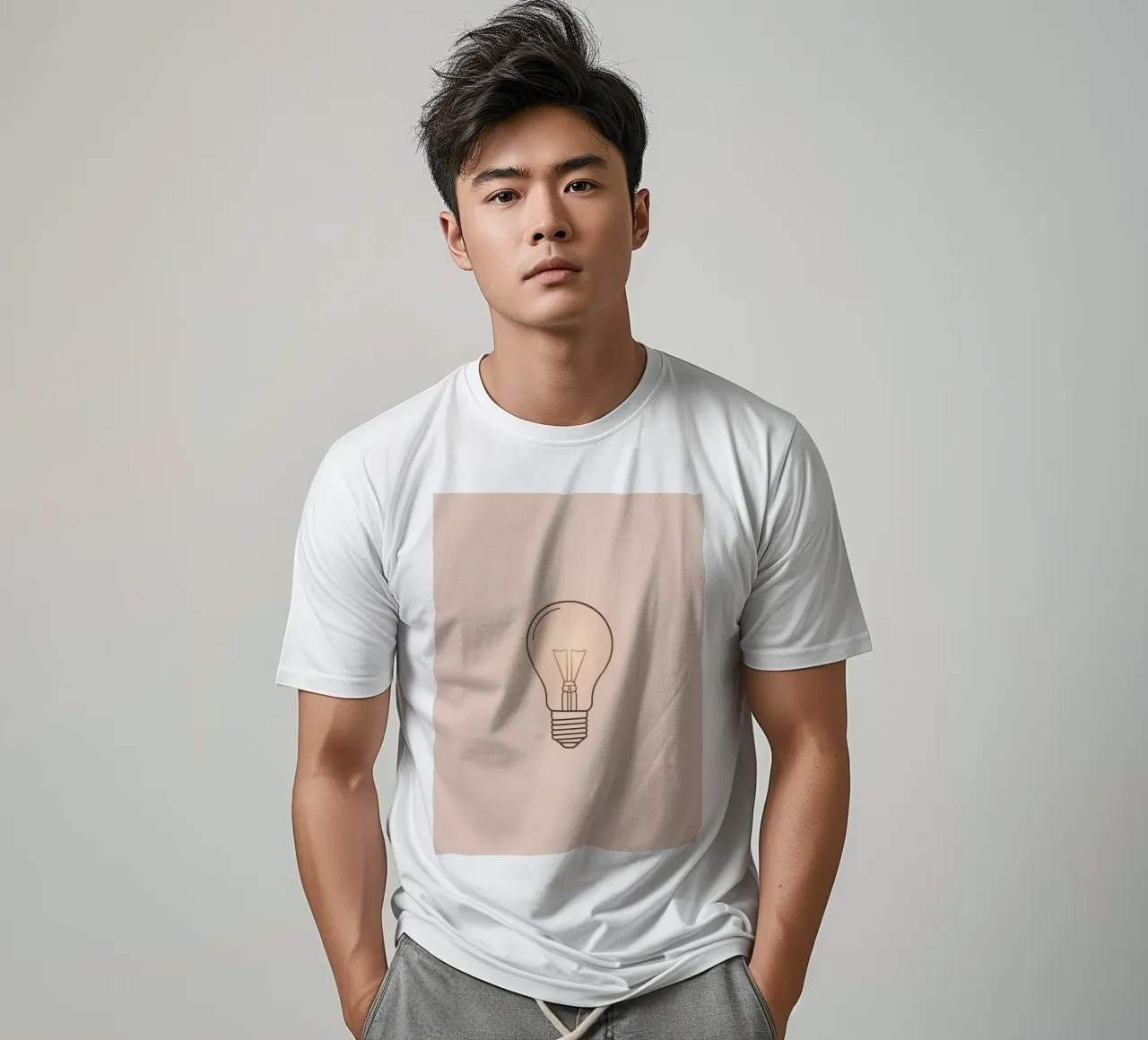 Illustrazione di una lampadina a incandescenza retrò che si illumina dolcemente t-shirt da DesignDoodle