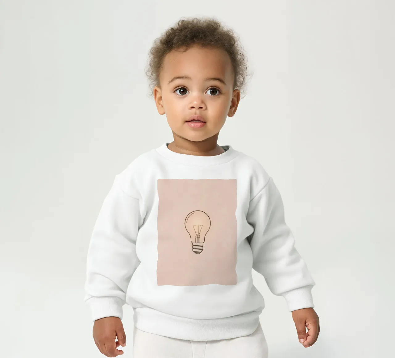 Ilustración de una bombilla incandescente retro que brilla suavemente sudadera de bebé de DesignDoodle