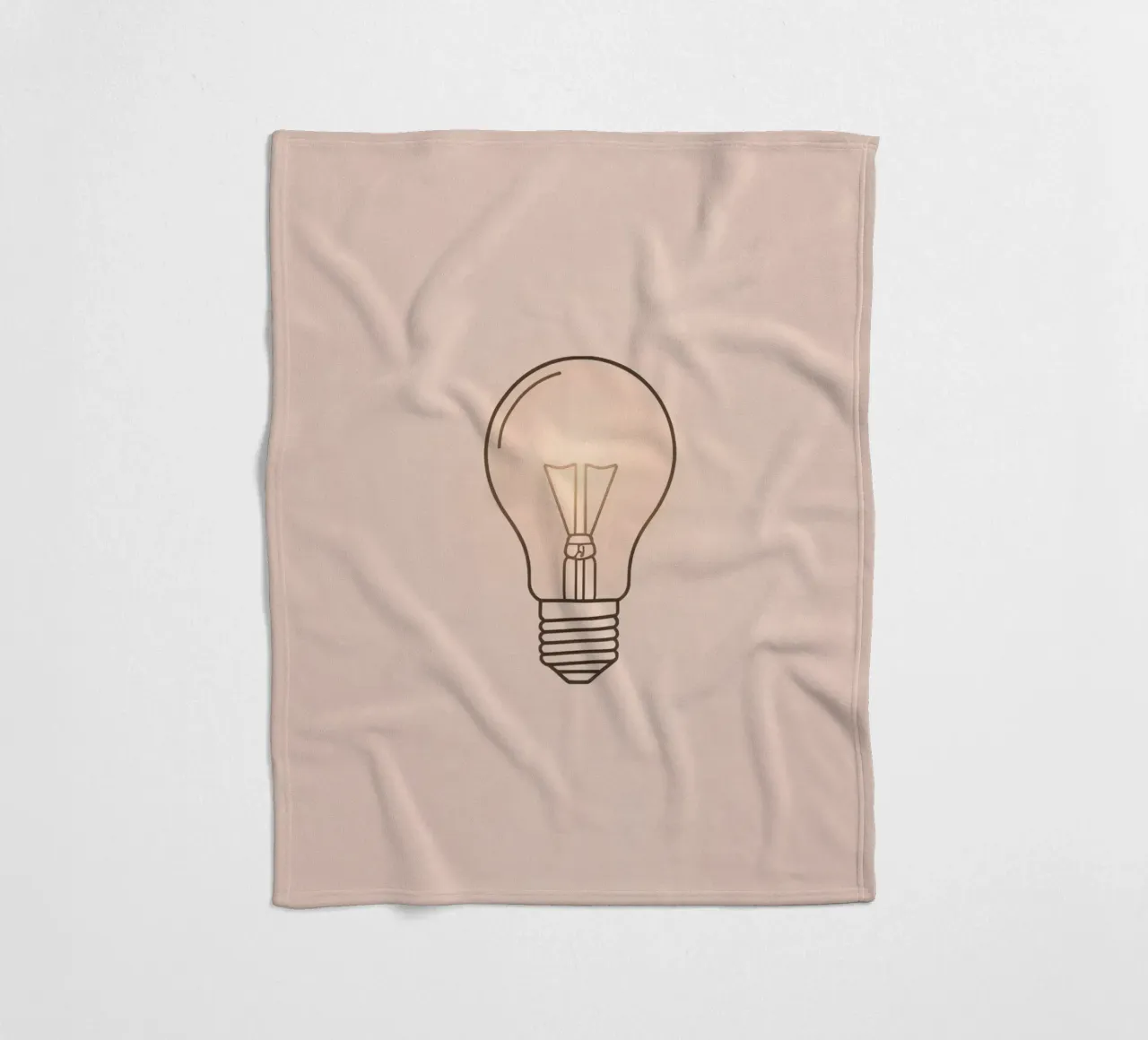 Illustratie van een retro gloeilamp die zacht gloeit fleecedeken van DesignDoodle