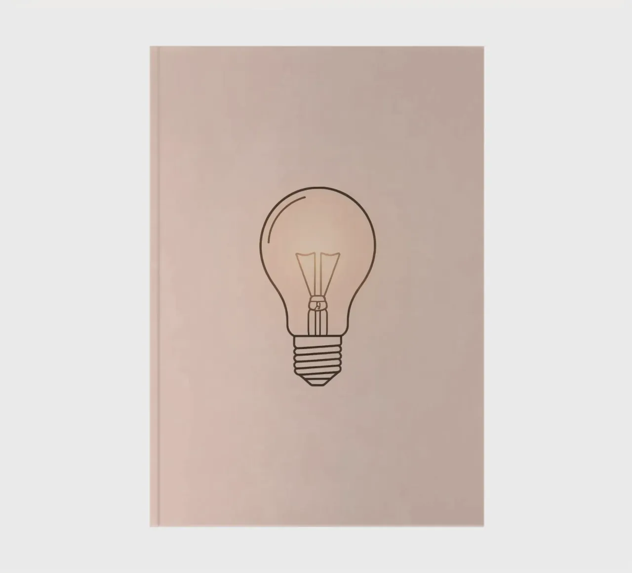 Illustration of a retro incandescent light bulb glowing soft notebook by DesignDoodle