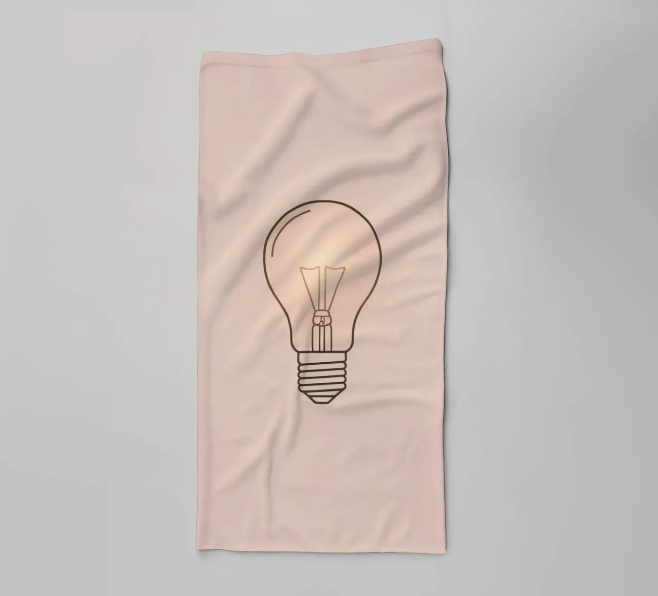 Illustration d'une ampoule à incandescence rétro qui brille doucement serviette de bain de DesignDoodle
