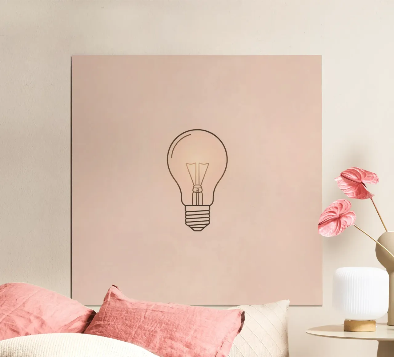 Ilustración de una bombilla incandescente retro que brilla suavemente hahnemühle de DesignDoodle