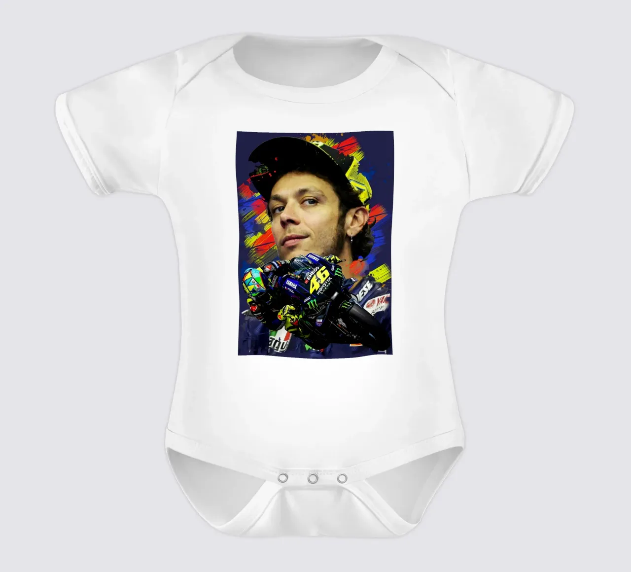 Valentino Rossi Motorrad GP Kurzarm Babybody von Lembayung art