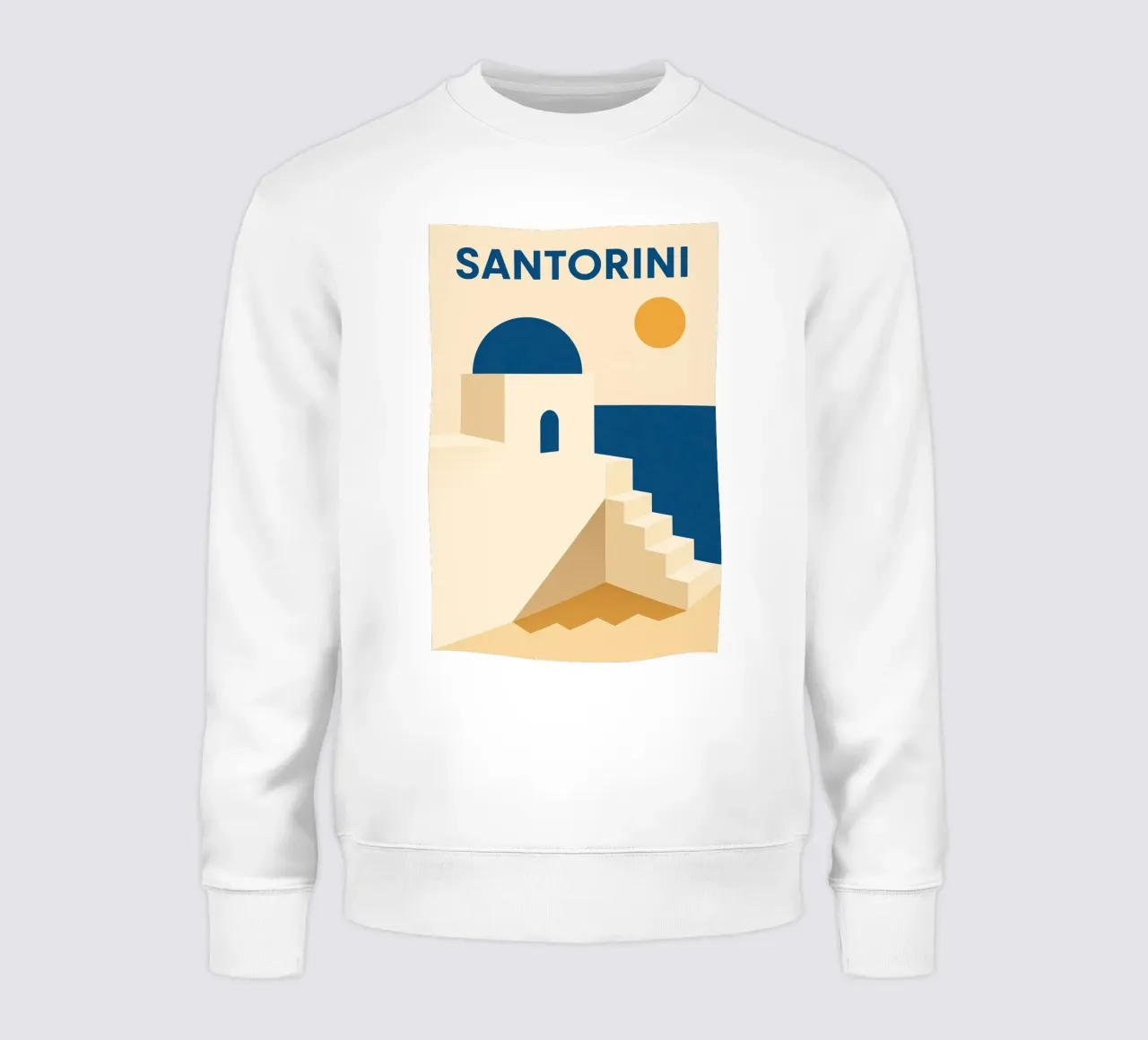 Santorini - L'essenza dell'eterno blu e bianco felpa da JETLAG | affiches voyage