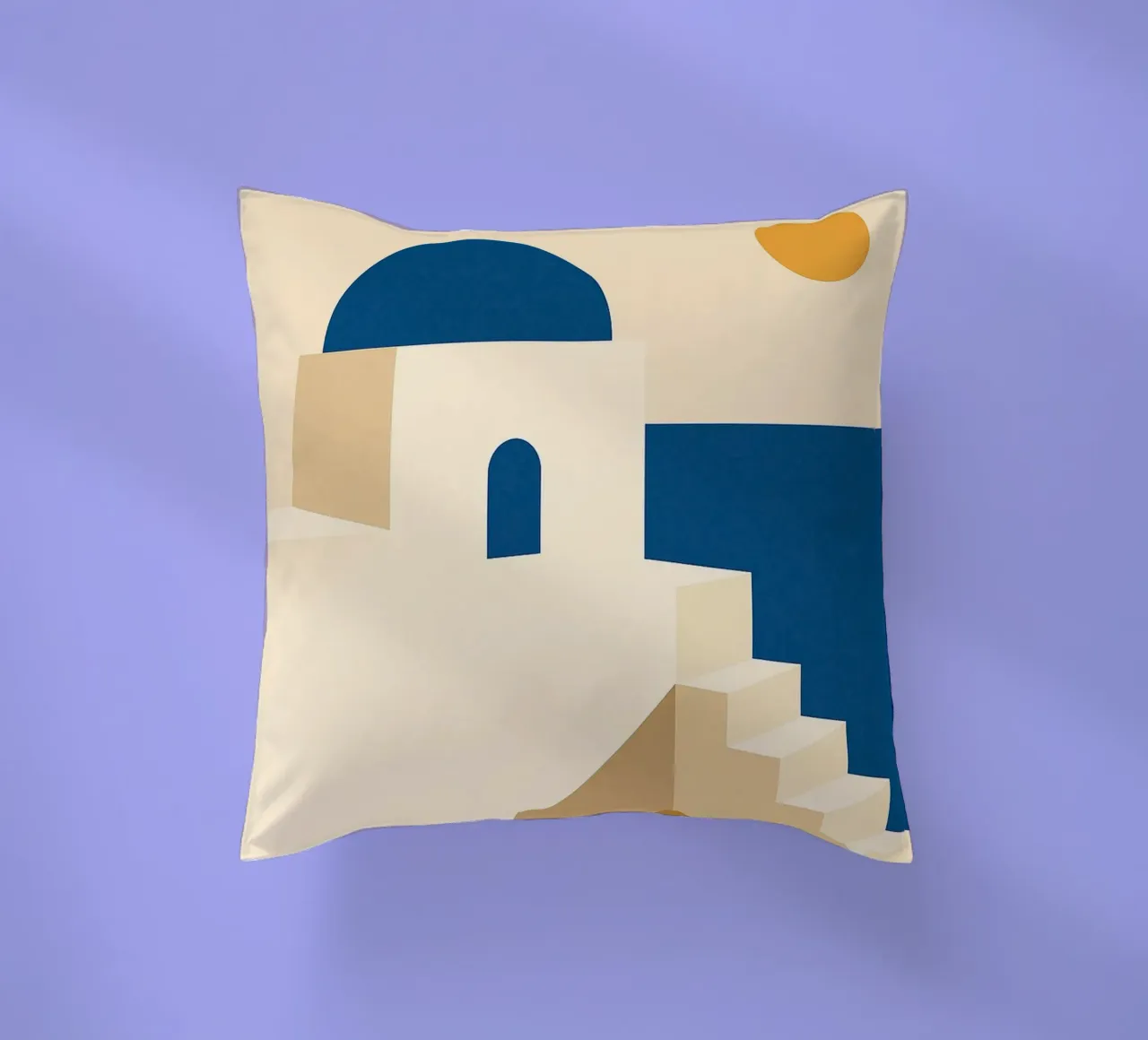 Santorini - L'essenza dell'eterno blu e bianco cuscino da JETLAG | affiches voyage