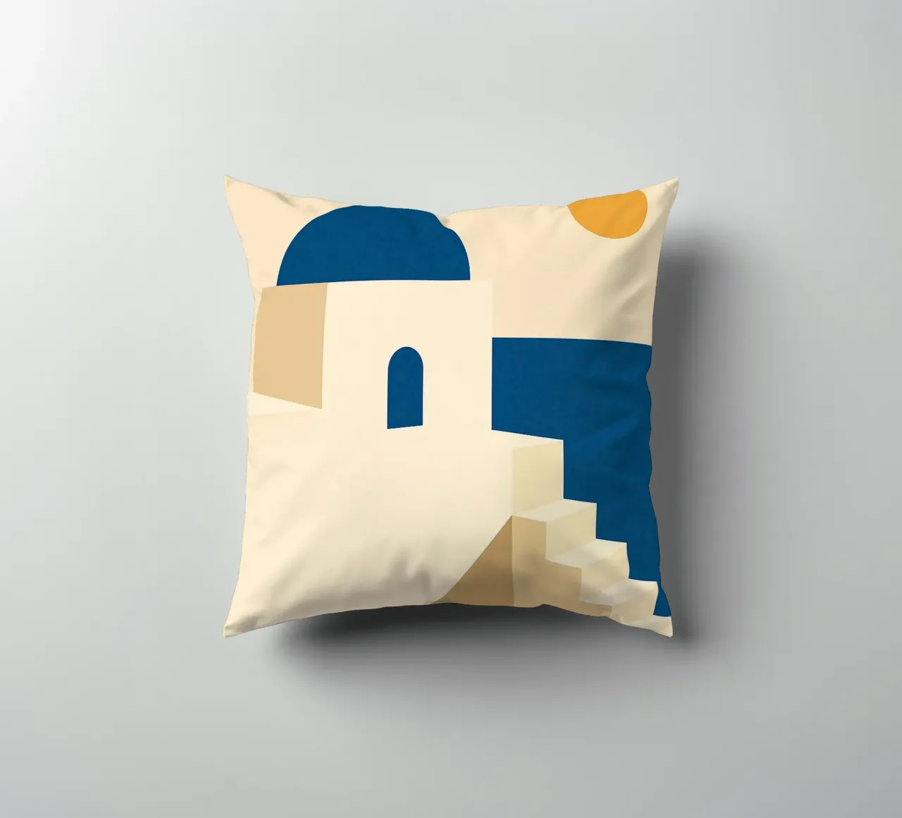 Santorini - L'essenza dell'eterno blu e bianco cuscino da JETLAG | affiches voyage