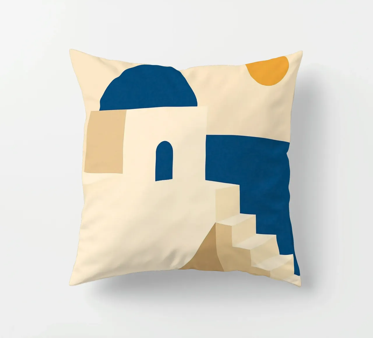Santorini - L'essenza dell'eterno blu e bianco cuscino da JETLAG | affiches voyage