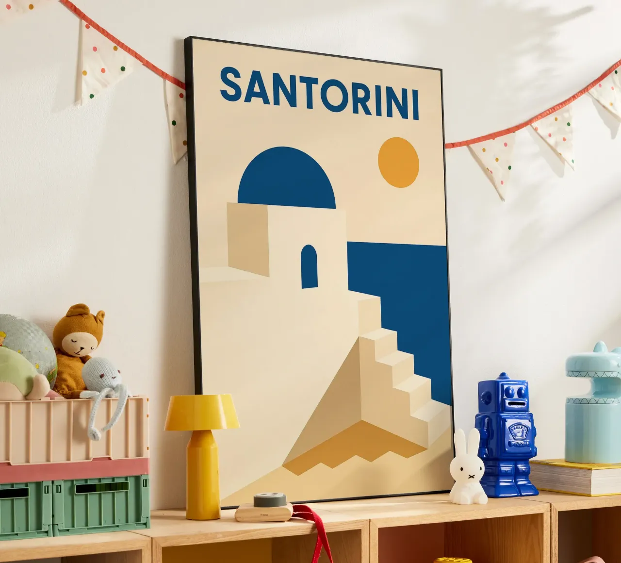 Santorini - L'essenza dell'eterno blu e bianco alluminio dibond da JETLAG | affiches voyage