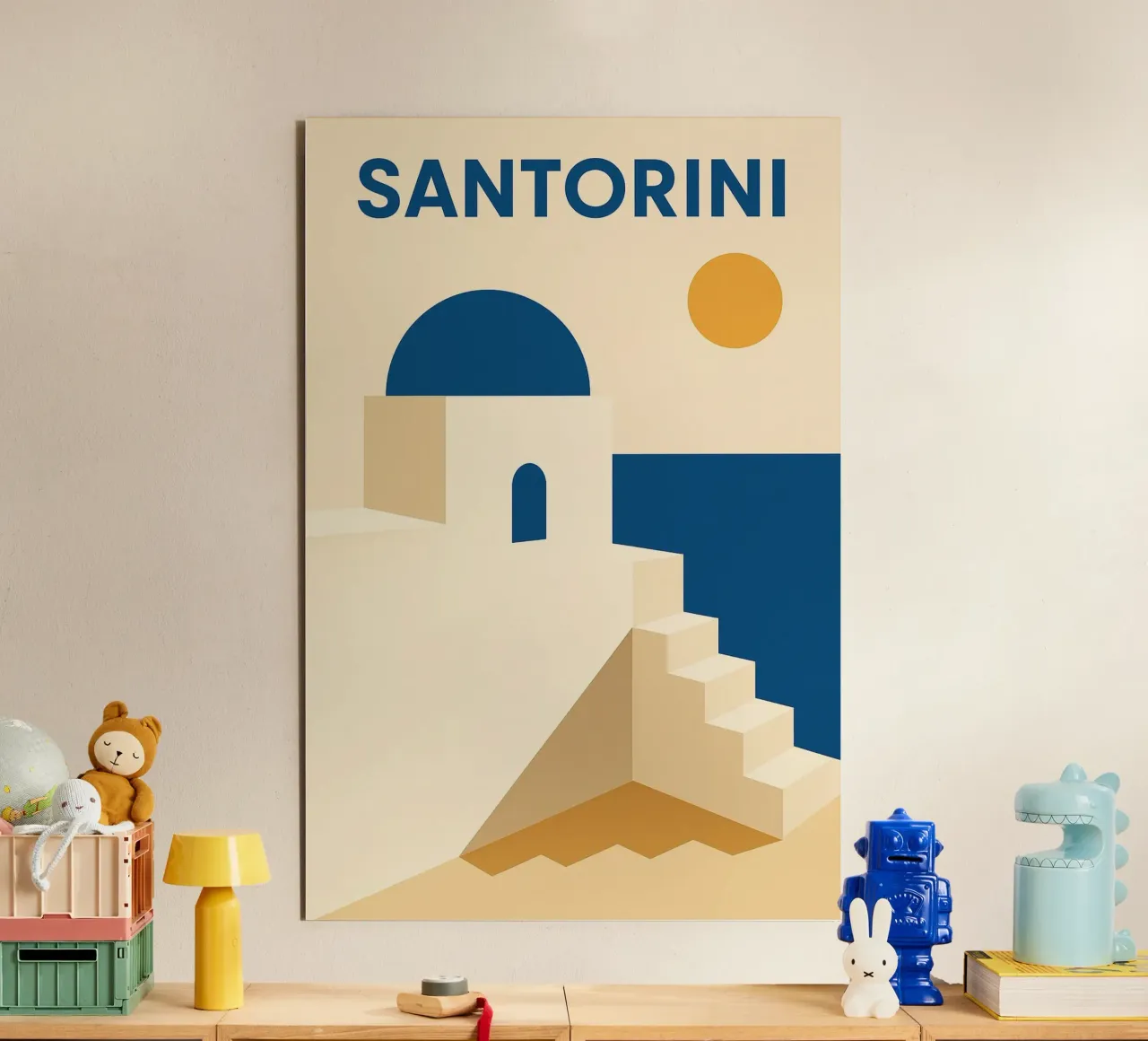 Santorini - L'essenza dell'eterno blu e bianco alluminio dibond da JETLAG | affiches voyage