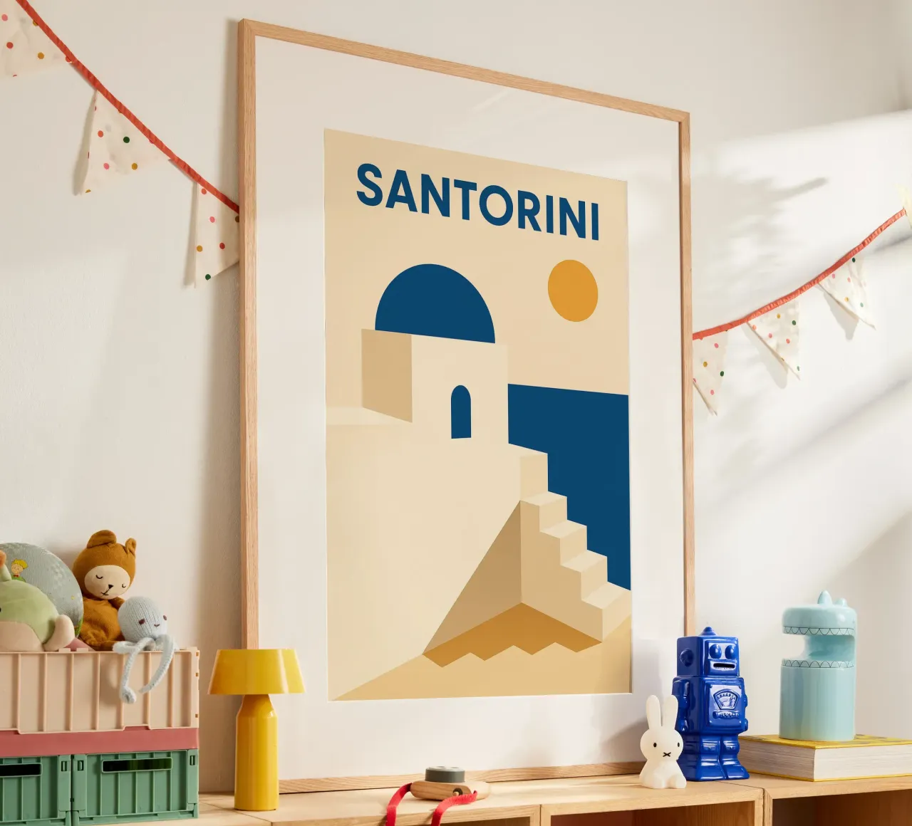 Santorini – L’essence du bleu et du blanc éternel hahnemühle de JETLAG | affiches voyage