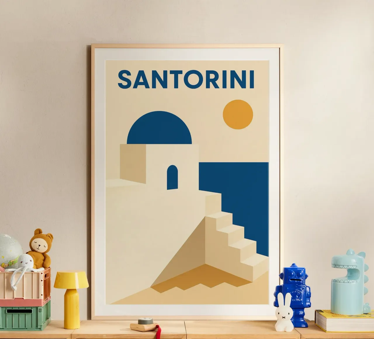 Santorini – L’essence du bleu et du blanc éternel hahnemühle de JETLAG | affiches voyage