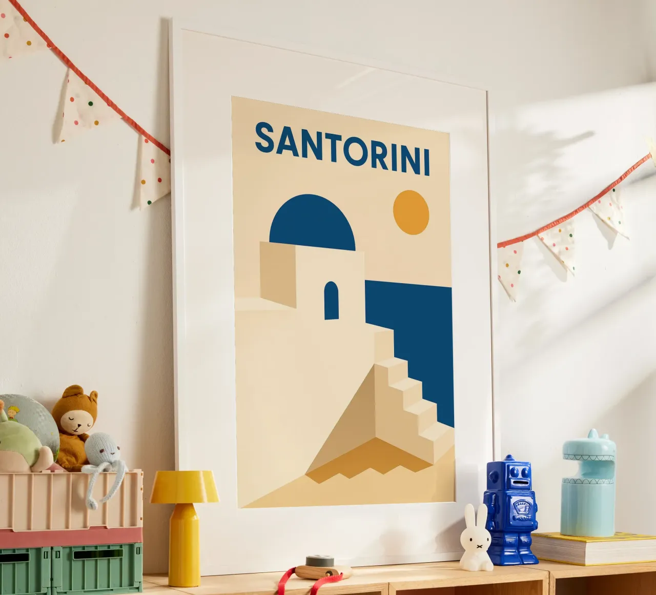 Santorini – L’essence du bleu et du blanc éternel hahnemühle de JETLAG | affiches voyage
