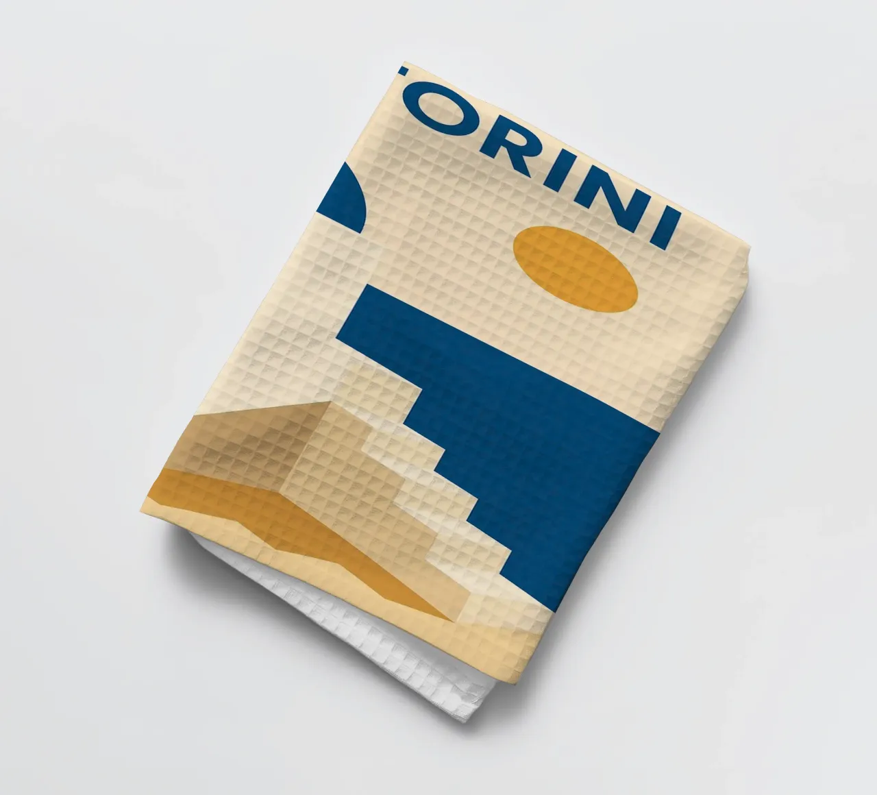 Santorini – L’essence du bleu et du blanc éternel torchon de JETLAG | affiches voyage