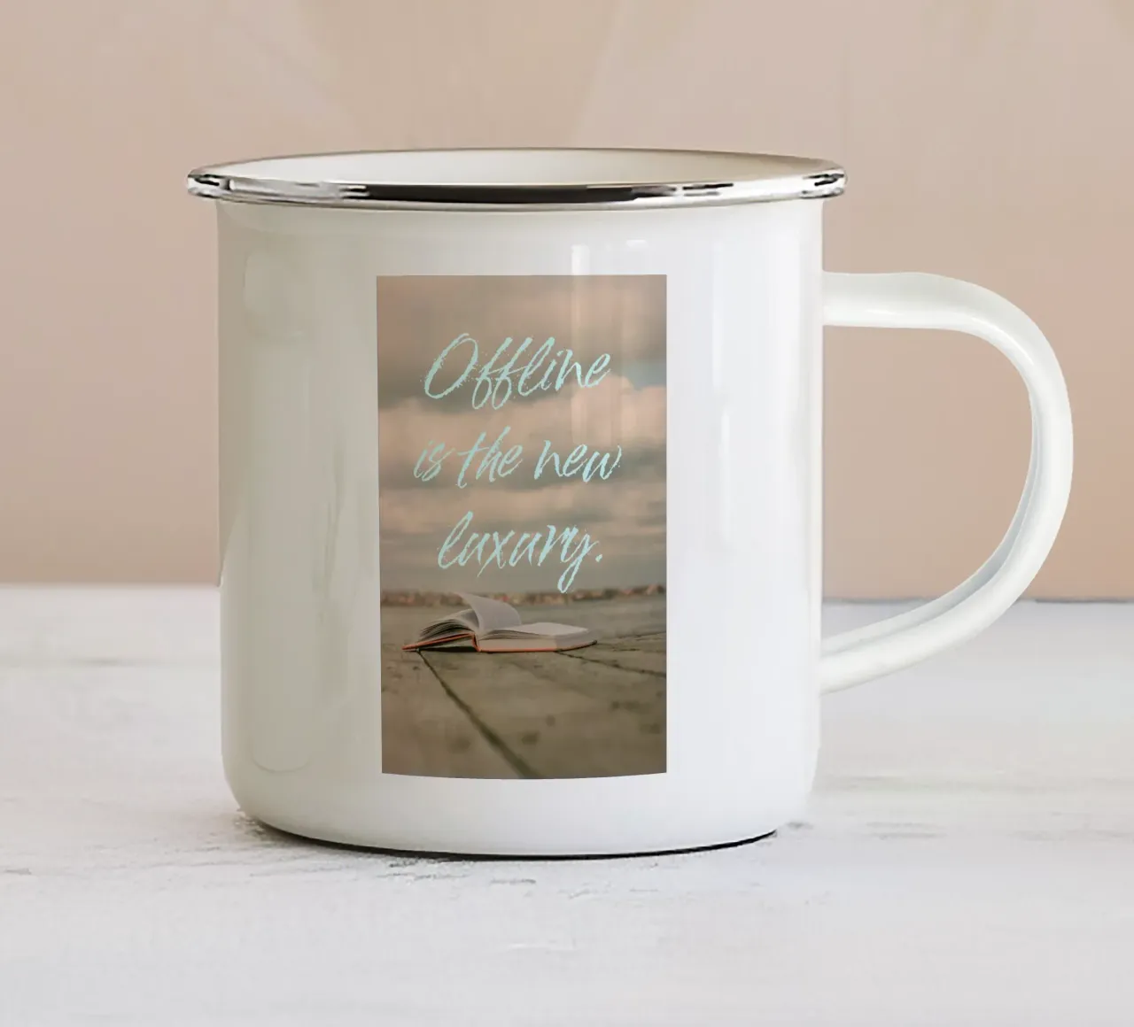 OFFLINE IS THE NEW LUXURY tazza in smalto da Einfach Uebel