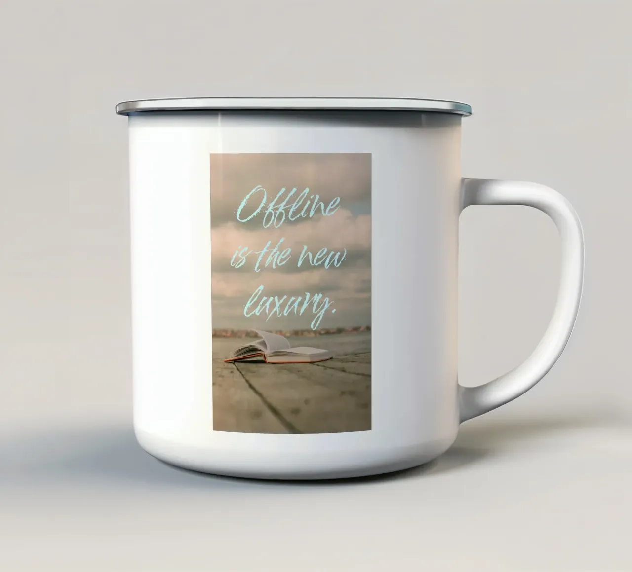 OFFLINE IS THE NEW LUXURY tazza in smalto da Einfach Uebel