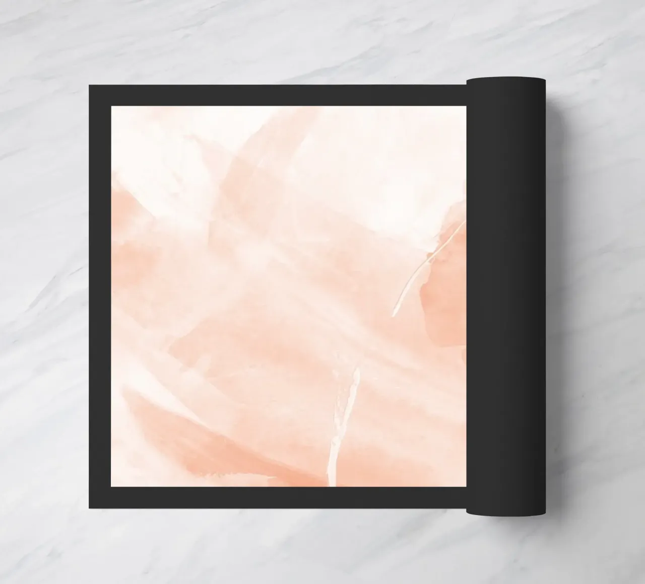 Pennellate astratte di pesca 1 zerbino da NouveauPrints