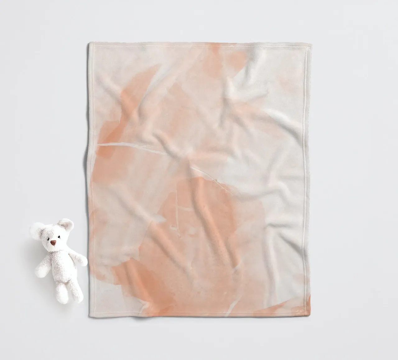 Pennellate astratte di pesca 1 coperta in pile da NouveauPrints