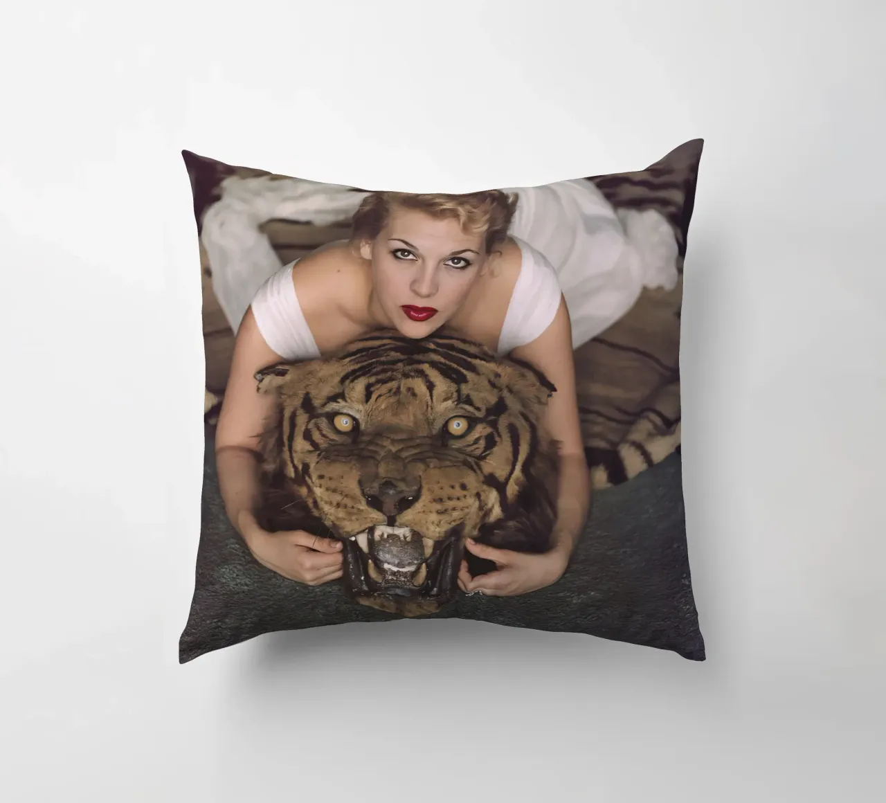 Beauty and the beast decorative cushion by potosop