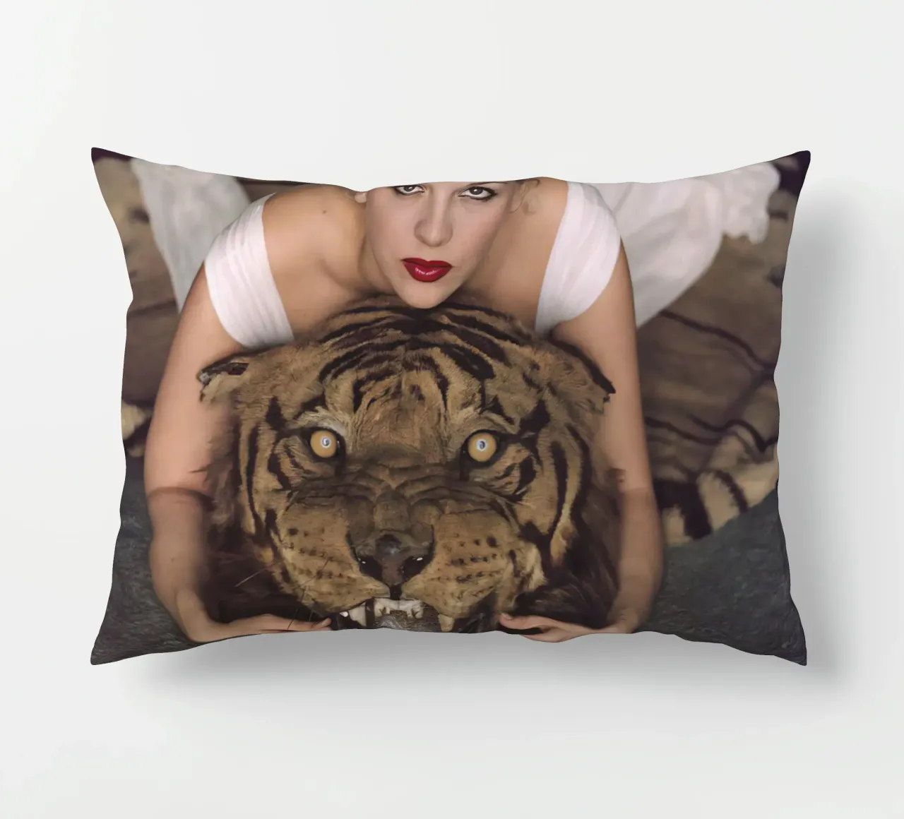Beauty and the beast decorative cushion by potosop
