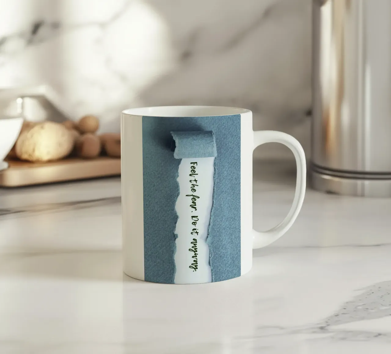 FEEL THE FEAR. DO IT ANYWAY. tazza in ceramica da Einfach Uebel