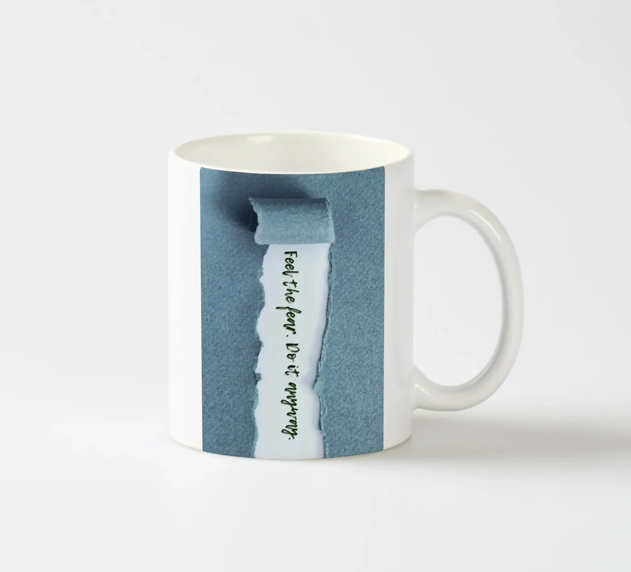 FEEL THE FEAR. DO IT ANYWAY. tazza in ceramica da Einfach Uebel