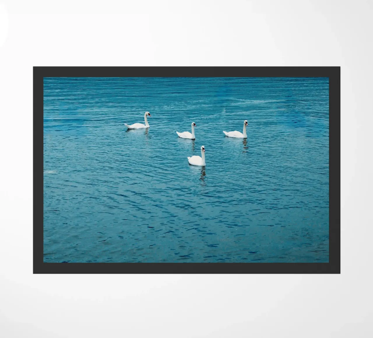 Swan Family doormat by KISSA STUDIO