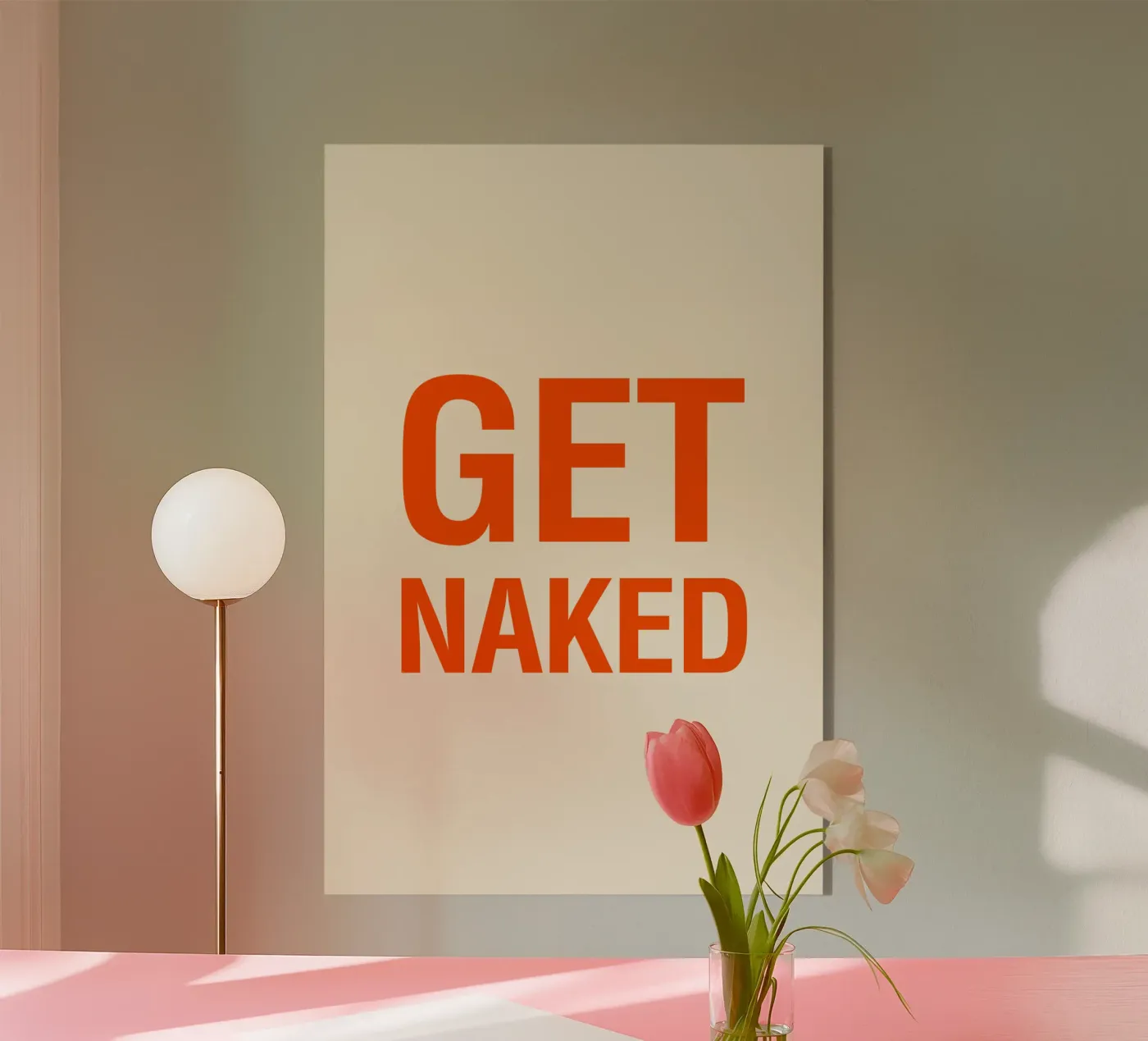 Get Naked Acryl-Glas von The Typo Dept.