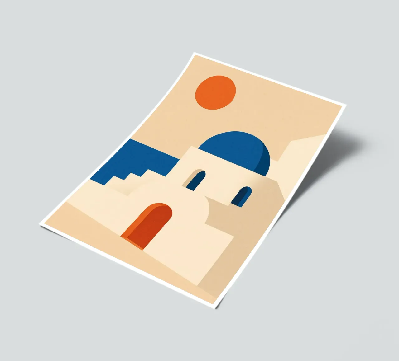 Santorini - Blue domes and the Greek sun sticker sheet by JETLAG | affiches voyage