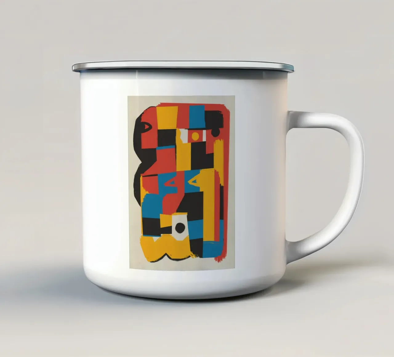 Blocchi di colori primari tazza in smalto da Little Dean